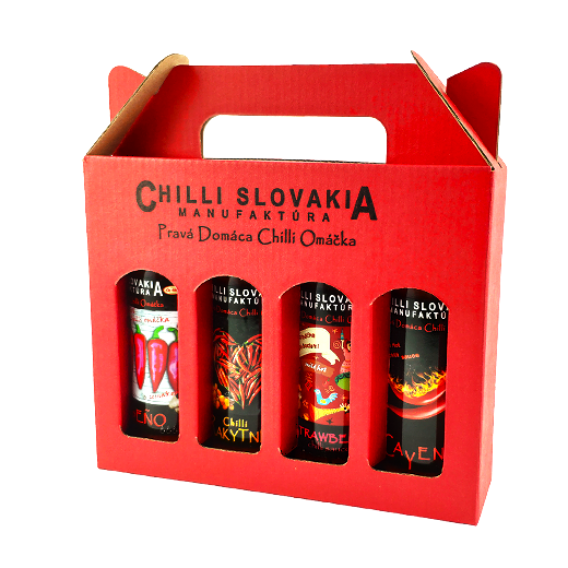 Chilli omáčky Dárkové Balení Červené 4x 100 ml Chilli omáčky Dárkové Balení Červené 4x 100 ml